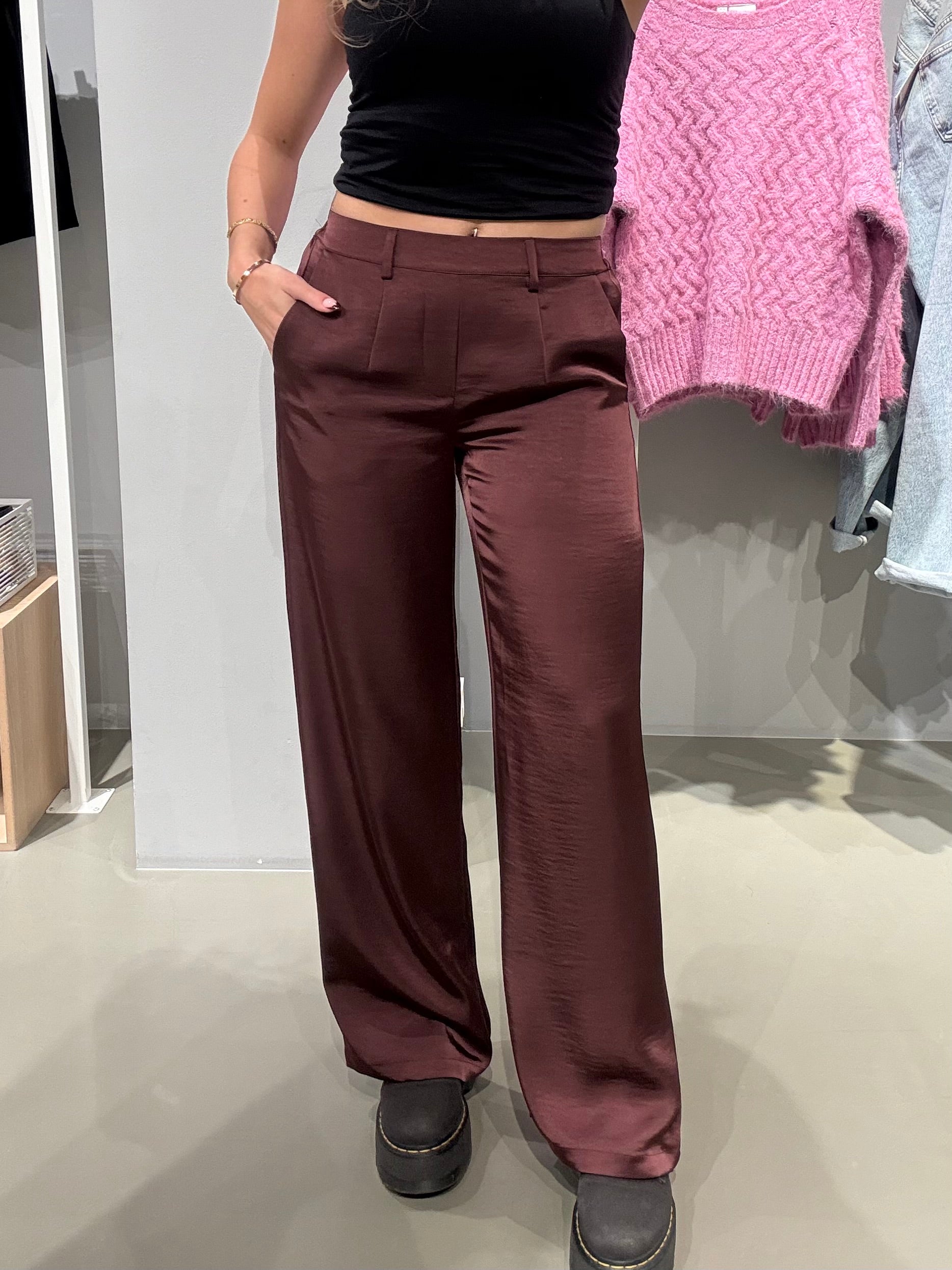 OBJCHILLI Trousers - Mauve Wine